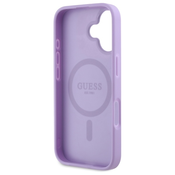 iTok webáruház - Guess Guess Saffiano MagSafe tok iPhone 16 készülékhez (lila) 7 Guess Saffiano MagSafe iPhone 16 Case (lila)