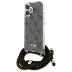 Guess Crossbody Cord 4G Print tok iPhone 16 készülékhez (barna)