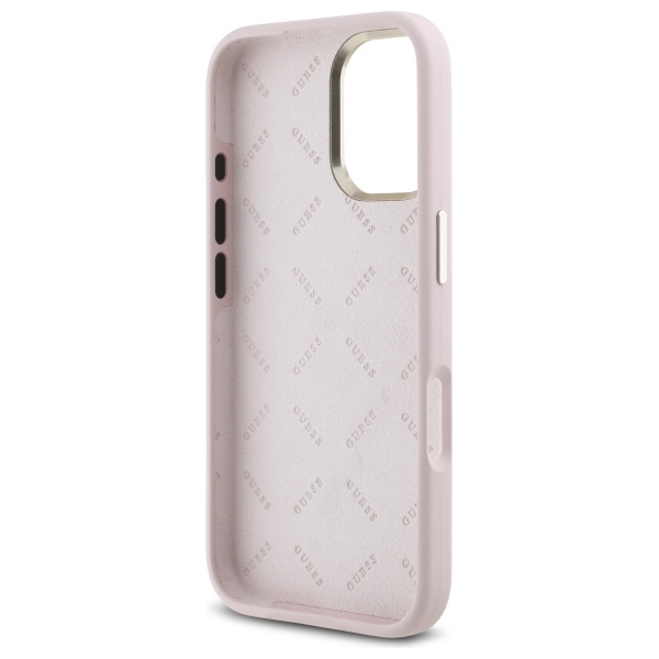iTok webáruház - Guess Guess Silicone Logo Strass 4G szilikon tok iPhone 16-hoz (világos rózsaszín) 7 Guess Silicone Logo Strass 4G case for iPhone 16 (világos rózsaszín)