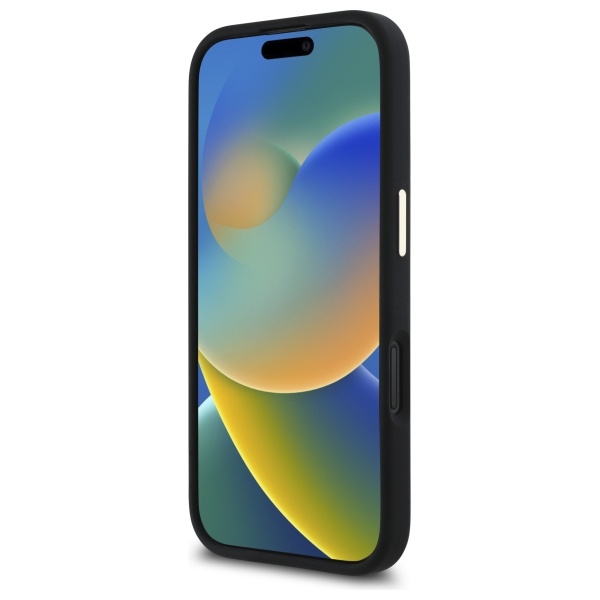 iTok webáruház - Guess Guess Silicone Script Metal Logo & Frame szilikon tok iPhone 16 készülékhez (fekete) 5 Guess Silicone Script Metal Logo & Frame Case for iPhone 16 (fekete)