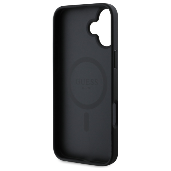 iTok webáruház - Guess Guess 4G Printed Stripes MagSafe tok iPhone 16 készülékhez (fekete) 7 Guess 4G Printed Stripes MagSafe case for iPhone 16 (fekete)