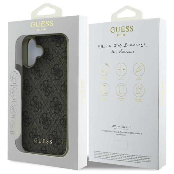 iTok webáruház - Guess Guess 4G Charms Collection tok iPhone 16 készülékhez (barna) 8 Guess 4G Charms Collection case for iPhone 16 (barna)