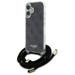 Guess Crossbody Cord 4G Print tok iPhone 16 készülékhez (fekete)