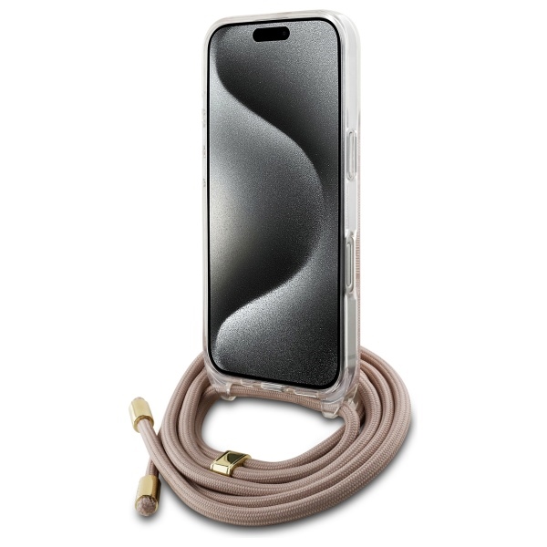 iTok webáruház - Guess Guess Crossbody Cord 4G Print iPhone 16 tok (rózsaszín) 3 Guess Crossbody Cord 4G Print iPhone 16 Case (rózsaszín)