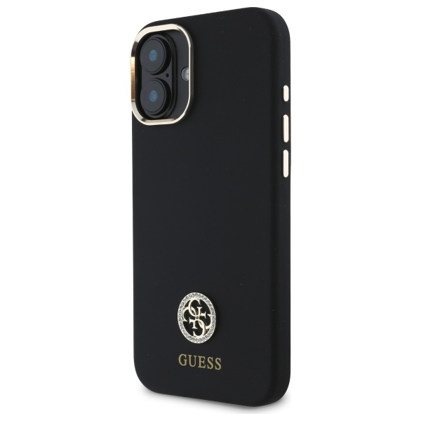 iTok webáruház - Guess Guess Silicone Logo Strass 4G tok iPhone 16 készülékhez (fekete) 2 Guess Silicone Logo Strass 4G Case for iPhone 16 (fekete)