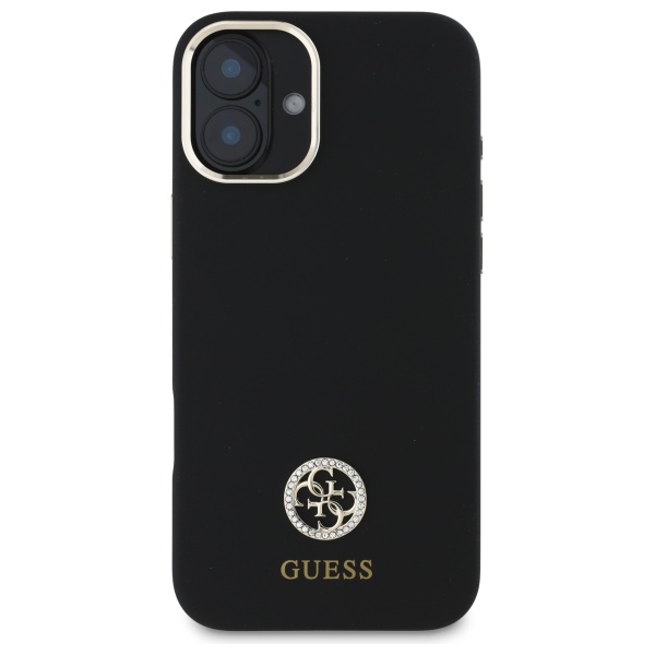 iTok webáruház - Guess Guess Silicone Logo Strass 4G tok iPhone 16 készülékhez (fekete) 3 Guess Silicone Logo Strass 4G Case for iPhone 16 (fekete)
