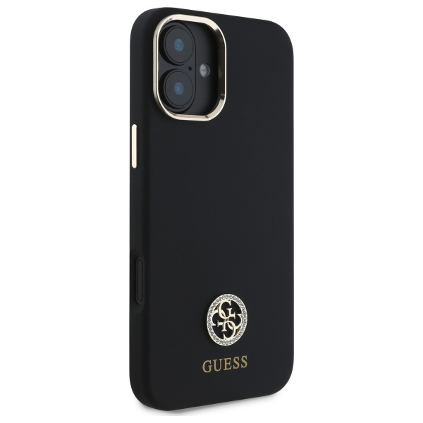 iTok webáruház - Guess Guess Silicone Logo Strass 4G tok iPhone 16 készülékhez (fekete) 4 Guess Silicone Logo Strass 4G Case for iPhone 16 (fekete)