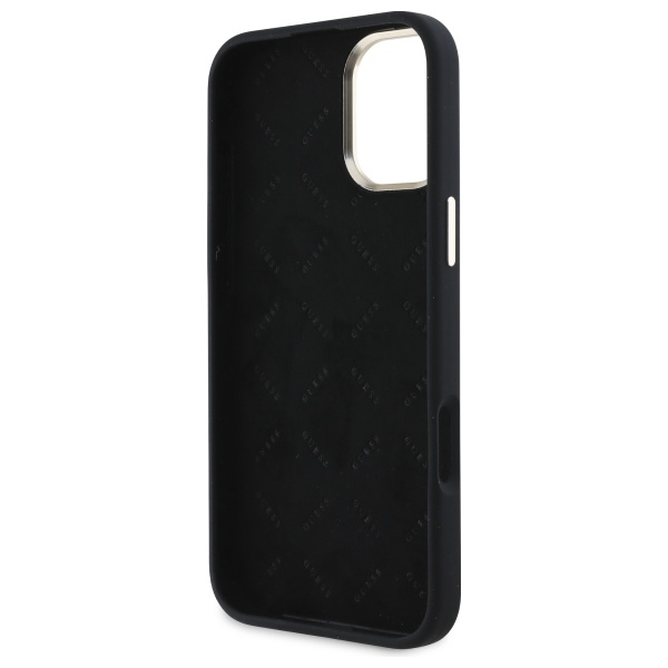 iTok webáruház - Guess Guess Silicone Logo Strass 4G tok iPhone 16 készülékhez (fekete) 7 Guess Silicone Logo Strass 4G Case for iPhone 16 (fekete)