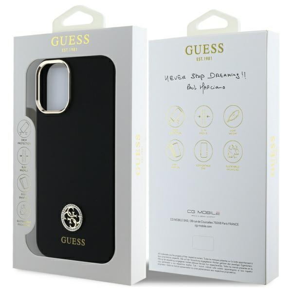 iTok webáruház - Guess Guess Silicone Logo Strass 4G tok iPhone 16 készülékhez (fekete) 8 Guess Silicone Logo Strass 4G Case for iPhone 16 (fekete)