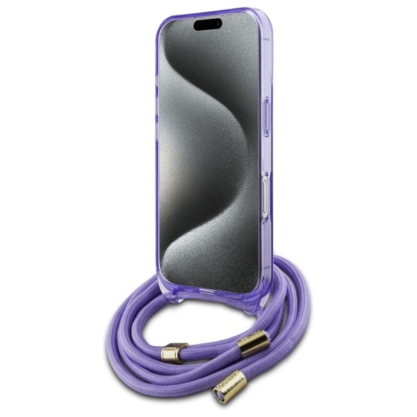 iTok webáruház - Guess Guess Crossbody Cord Script MagSafe tok iPhone 16 készülékhez (lila) 4 Guess Crossbody Cord Script MagSafe iPhone 16 Case (lila)