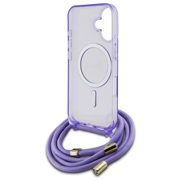 iTok webáruház - Guess Guess Crossbody Cord Script MagSafe tok iPhone 16 készülékhez (lila) 6 Guess Crossbody Cord Script MagSafe iPhone 16 Case (lila)