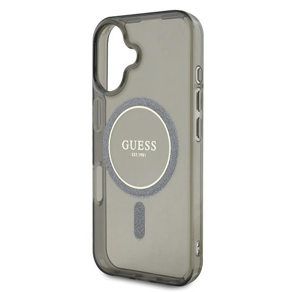 iTok webáruház - Guess Guess IML Glitter Circle MagSafe tok iPhone 16-hoz (fekete) 6 Guess IML Glitter Circle MagSafe case for iPhone 16 (fekete)
