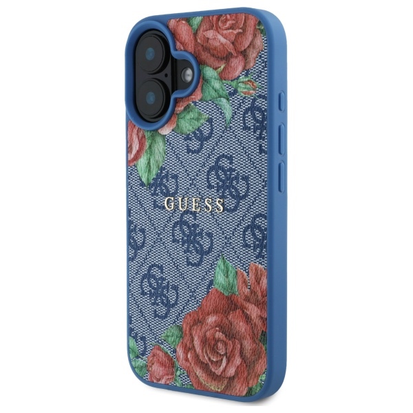 iTok webáruház - Guess Guess GUHMP16SP4ROPEMCB 4G Flowers Print MagSafe tok iPhone 16-hoz 2 Guess GUHMP16SP4ROPEMCB iPhone 16 6.1" blue/blue hardcase 4G Flowers Print MagSafe