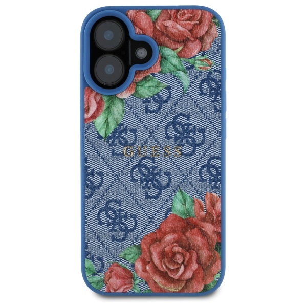 iTok webáruház - Guess Guess GUHMP16SP4ROPEMCB 4G Flowers Print MagSafe tok iPhone 16-hoz 3 Guess GUHMP16SP4ROPEMCB iPhone 16 6.1" blue/blue hardcase 4G Flowers Print MagSafe