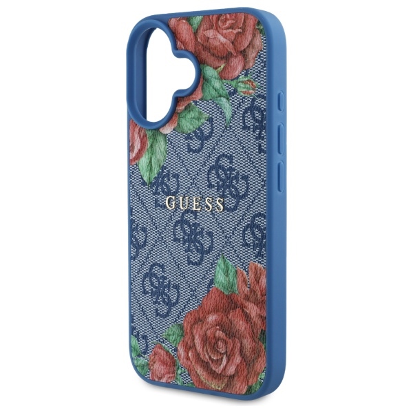 iTok webáruház - Guess Guess GUHMP16SP4ROPEMCB 4G Flowers Print MagSafe tok iPhone 16-hoz 6 Guess GUHMP16SP4ROPEMCB iPhone 16 6.1" blue/blue hardcase 4G Flowers Print MagSafe