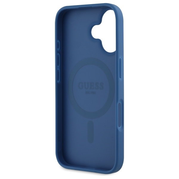 iTok webáruház - Guess Guess GUHMP16SP4ROPEMCB 4G Flowers Print MagSafe tok iPhone 16-hoz 7 Guess GUHMP16SP4ROPEMCB iPhone 16 6.1" blue/blue hardcase 4G Flowers Print MagSafe