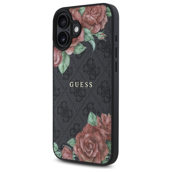 iTok webáruház - Guess Guess GUHMP16SP4ROPEMCK iPhone 16 6,1 hüvelykes fekete kemény tok 4G Flowers Print MagSafe 2 Guess GUHMP16SP4ROPEMCK iPhone 16 6.1" black/black hardcase 4G Flowers Print MagSafe