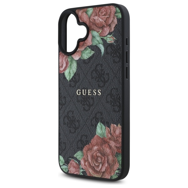 iTok webáruház - Guess Guess GUHMP16SP4ROPEMCK iPhone 16 6,1 hüvelykes fekete kemény tok 4G Flowers Print MagSafe 6 Guess GUHMP16SP4ROPEMCK iPhone 16 6.1" black/black hardcase 4G Flowers Print MagSafe