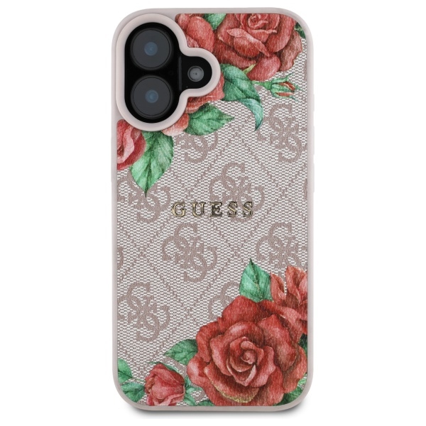 iTok webáruház - Guess Guess GUHMP16SP4ROPEMCP iPhone 16 6,1 hüvelykes rózsaszín kemény tok, 4G Flowers Print MagSafe 3 Guess GUHMP16SP4ROPEMCP iPhone 16 6.1" pink/pink hardcase 4G Flowers Print MagSafe