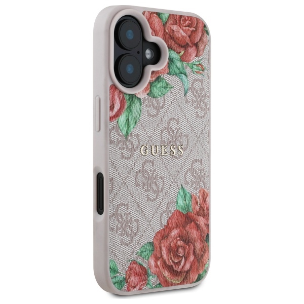 iTok webáruház - Guess Guess GUHMP16SP4ROPEMCP iPhone 16 6,1 hüvelykes rózsaszín kemény tok, 4G Flowers Print MagSafe 4 Guess GUHMP16SP4ROPEMCP iPhone 16 6.1" pink/pink hardcase 4G Flowers Print MagSafe
