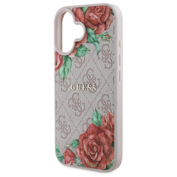 iTok webáruház - Guess Guess GUHMP16SP4ROPEMCP iPhone 16 6,1 hüvelykes rózsaszín kemény tok, 4G Flowers Print MagSafe 6 Guess GUHMP16SP4ROPEMCP iPhone 16 6.1" pink/pink hardcase 4G Flowers Print MagSafe