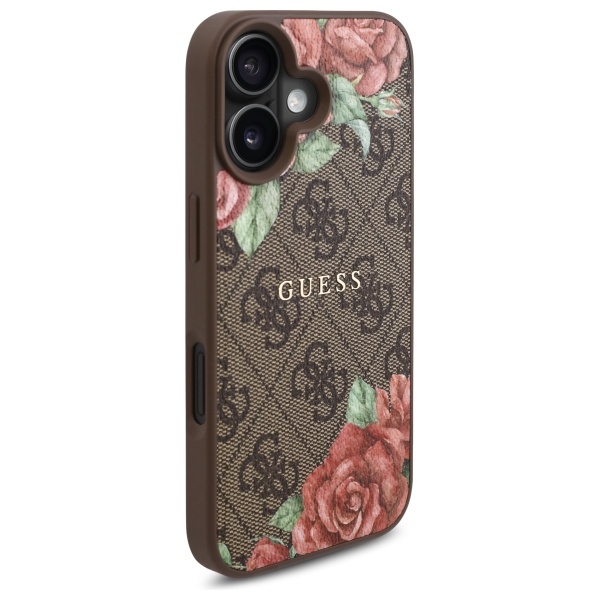 iTok webáruház - Guess Guess GUHMP16SP4ROPEMCW iPhone 16 6,1 hüvelykes barna tok – 4G Flowers Print MagSafe 4 Guess GUHMP16SP4ROPEMCW iPhone 16 6.1" brown/brown hardcase 4G Flowers Print MagSafe