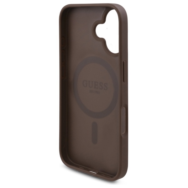 iTok webáruház - Guess Guess GUHMP16SP4ROPEMCW iPhone 16 6,1 hüvelykes barna tok – 4G Flowers Print MagSafe 7 Guess GUHMP16SP4ROPEMCW iPhone 16 6.1" brown/brown hardcase 4G Flowers Print MagSafe