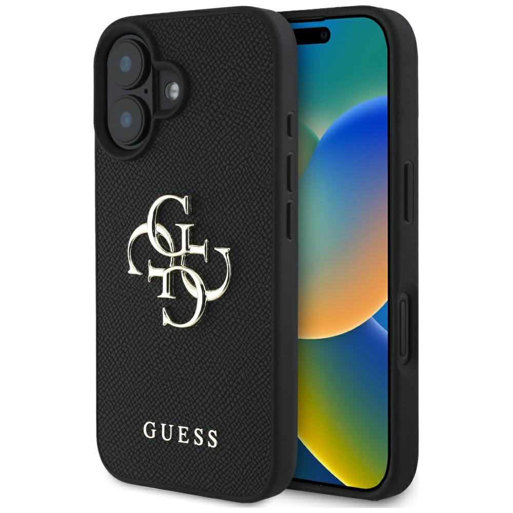 iTok webáruház - Guess Guess Grained Big 4G Logo Small Classic Logo tok iPhone 16 készülékhez (fekete) 1 Guess Grained Big 4G Logo Small Classic Logo case for iPhone 16 (fekete)