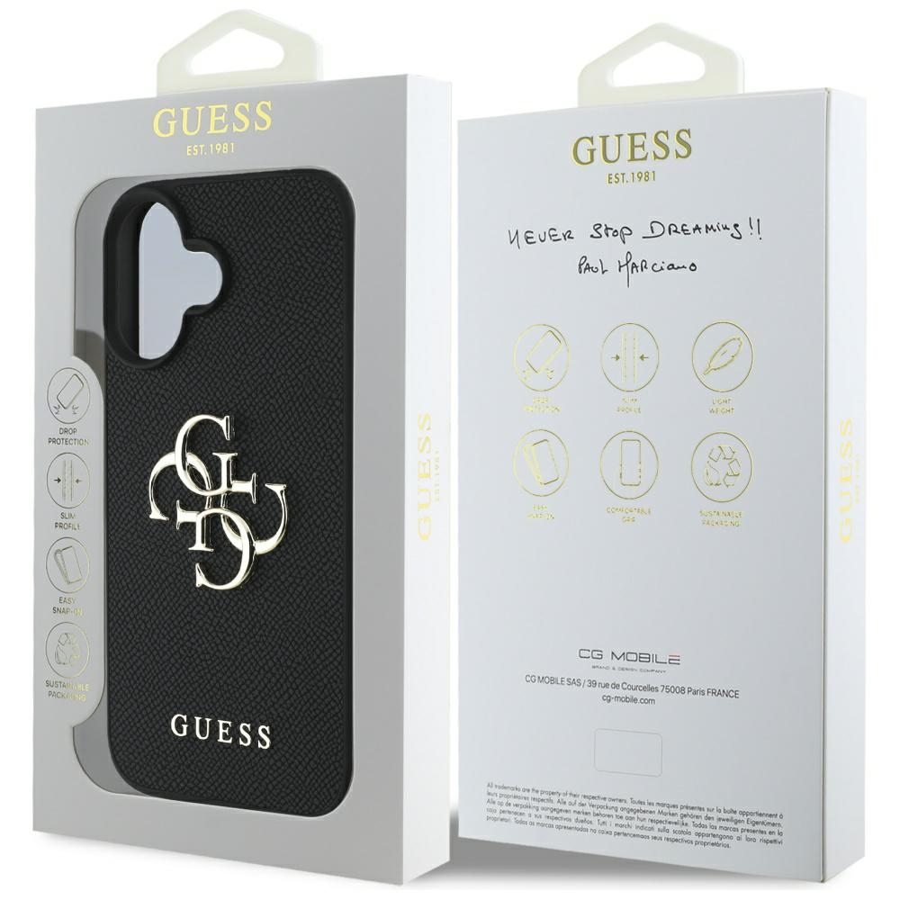 iTok webáruház - Guess Guess Grained Big 4G Logo Small Classic Logo tok iPhone 16 készülékhez (fekete) 8 Guess Grained Big 4G Logo Small Classic Logo case for iPhone 16 (fekete)