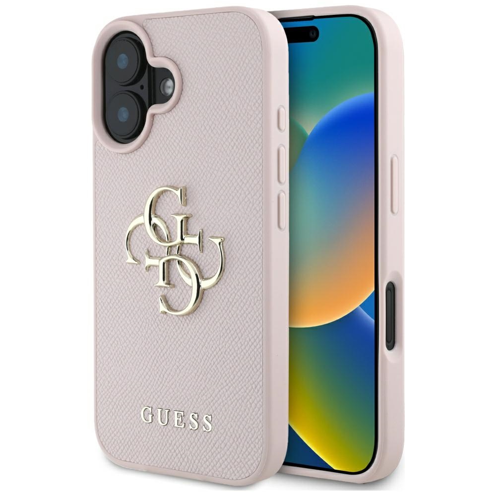 iTok webáruház - Guess Guess Grained Big 4G Logo Small Classic Logo tok iPhone 16-hoz (rózsaszín) 1 Guess Grained Big 4G Logo Small Classic Logo case for iPhone 16 (rózsaszín)