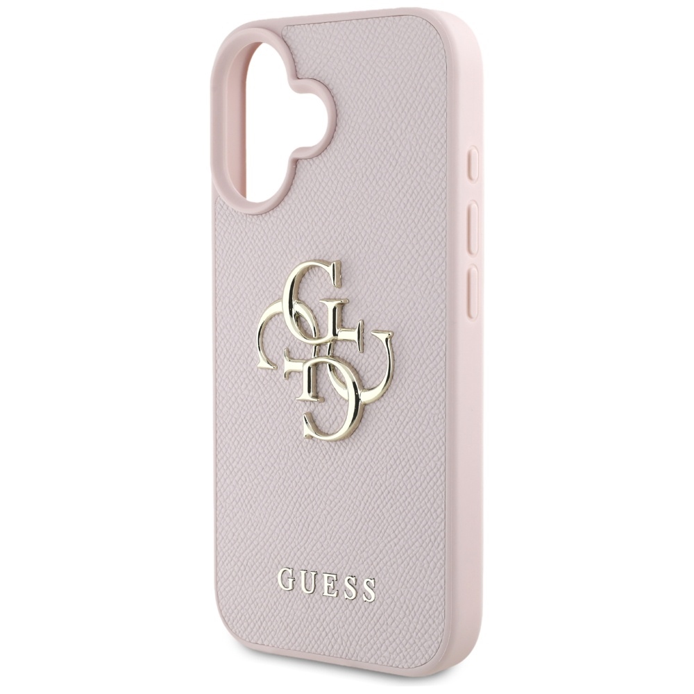 iTok webáruház - Guess Guess Grained Big 4G Logo Small Classic Logo tok iPhone 16-hoz (rózsaszín) 6 Guess Grained Big 4G Logo Small Classic Logo case for iPhone 16 (rózsaszín)