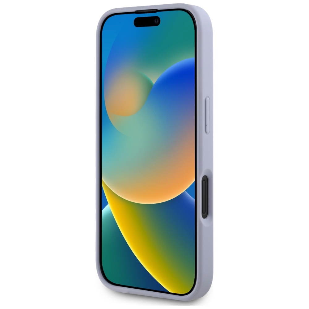 iTok webáruház - Guess Guess Hot Stamp 4G Pattern Triangle Metal Logo tok iPhone 16 készülékhez (lila) 5 Guess Hot Stamp 4G Pattern Triangle Metal Logo iPhone 16 Case (lila)