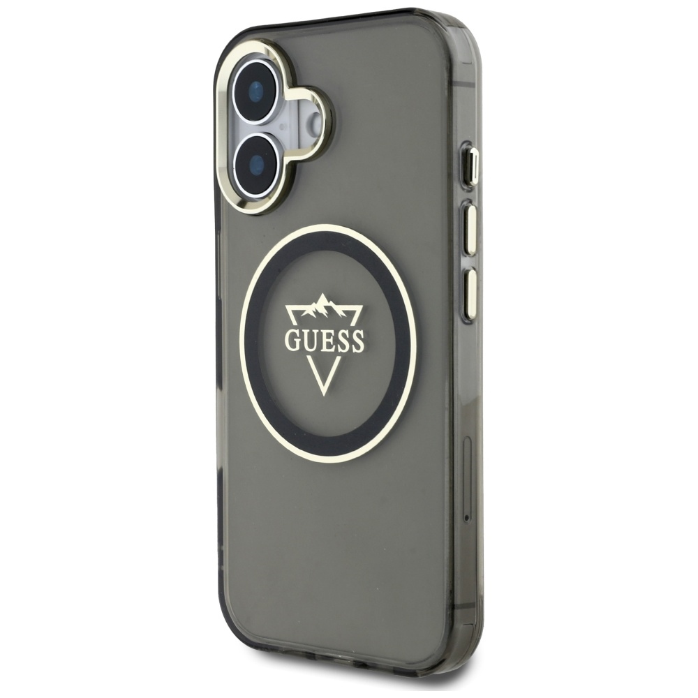 iTok webáruház - Guess Guess IML Metal Mountain Logo MagSafe tok iPhone 16 készülékhez (fekete) 2 Guess IML Metal Mountain Logo MagSafe case for iPhone 16 (fekete)