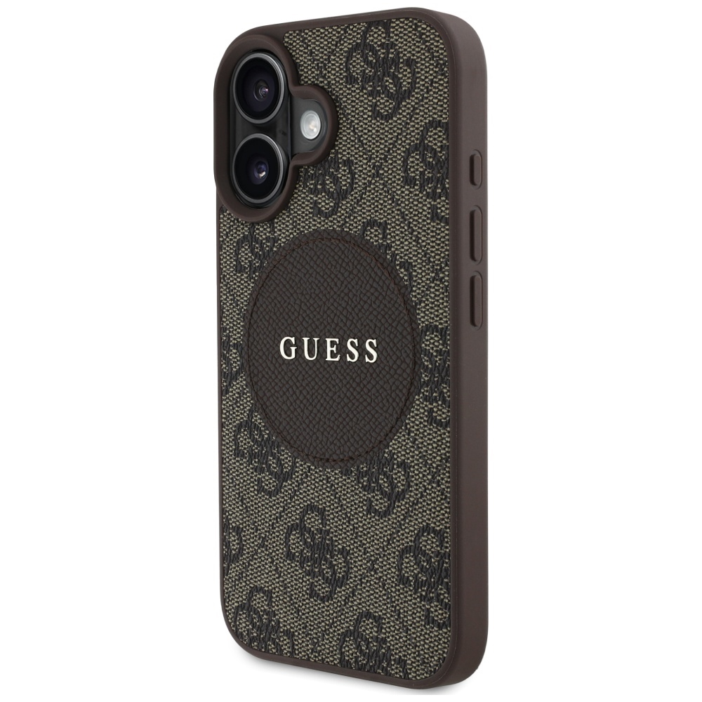 iTok webáruház - Guess Guess 4G Circle Classic Logo MagSafe tok iPhone 16 készülékhez (barna) 2 Guess 4G Circle Classic Logo MagSafe case for iPhone 16 (barna)
