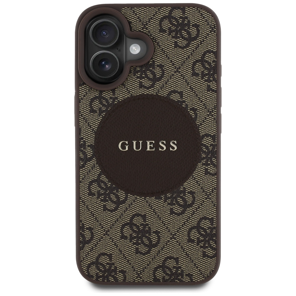 iTok webáruház - Guess Guess 4G Circle Classic Logo MagSafe tok iPhone 16 készülékhez (barna) 3 Guess 4G Circle Classic Logo MagSafe case for iPhone 16 (barna)