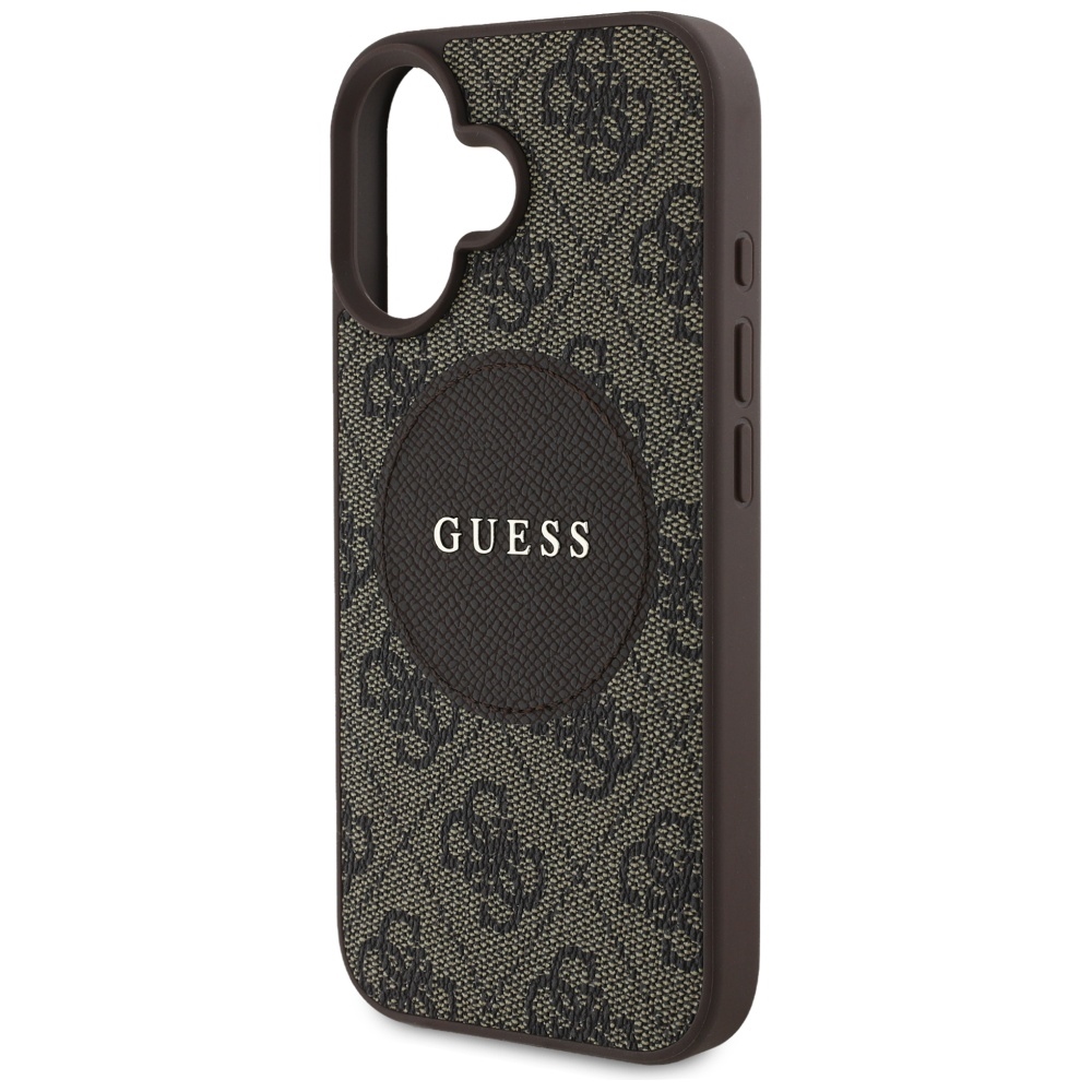 iTok webáruház - Guess Guess 4G Circle Classic Logo MagSafe tok iPhone 16 készülékhez (barna) 6 Guess 4G Circle Classic Logo MagSafe case for iPhone 16 (barna)