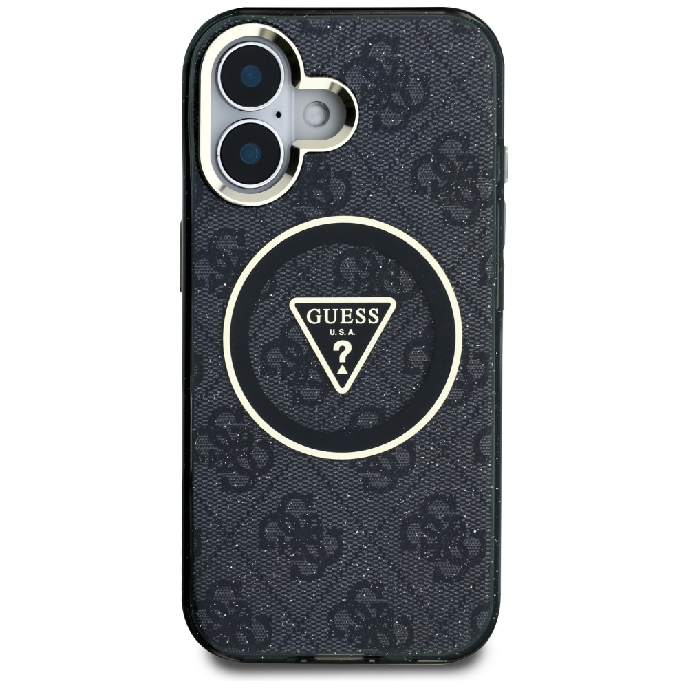 iTok webáruház - Guess Guess IML Metal Glitter 4G Circle Triangle MagSafe tok iPhone 16-hoz (fekete) 3 Guess IML Metal Glitter 4G Circle Triangle MagSafe Case for iPhone 16 (fekete)