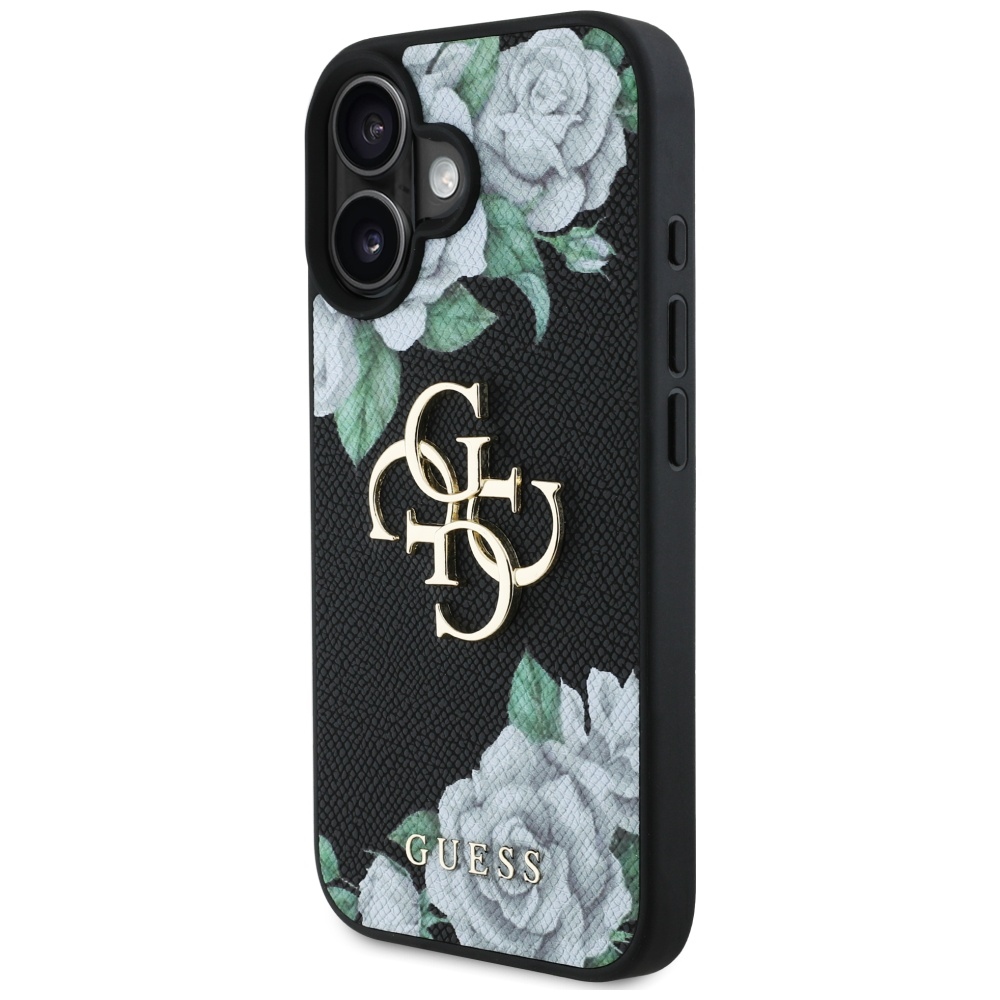 iTok webáruház - Guess Guess Grained Roses Big 4G logo tok iPhone 16 készülékhez (fekete) 2 Guess Grained Roses Big 4G logo case for iPhone 16 (fekete)