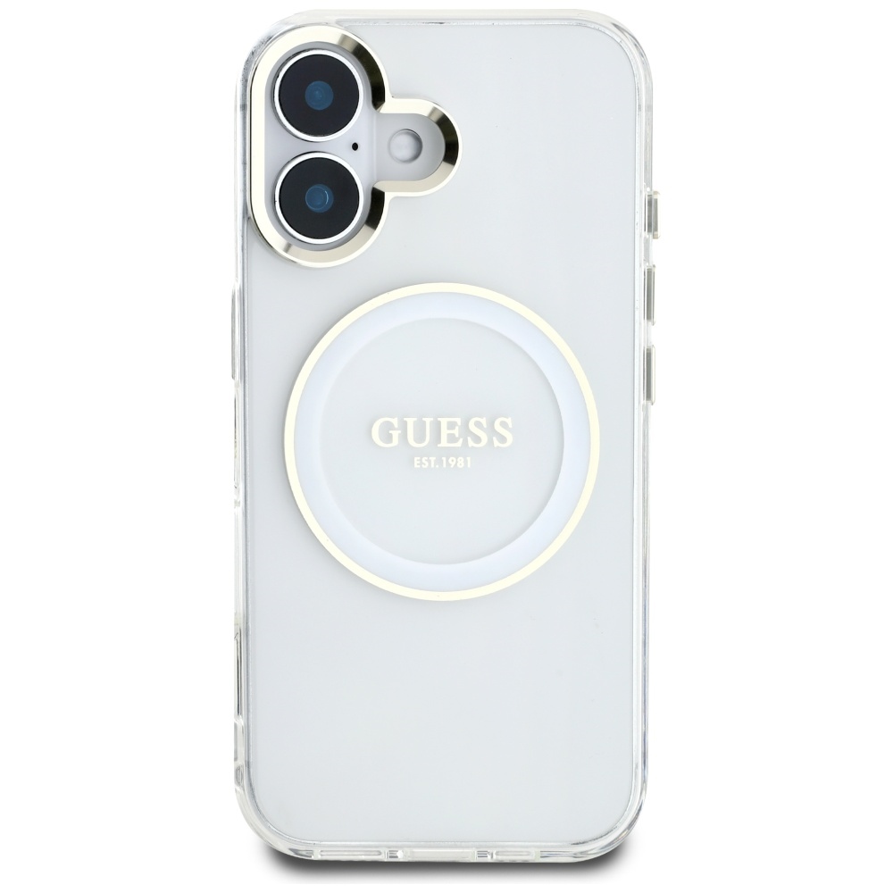 iTok webáruház - Guess Guess IML Metal Colored Circle Classic Logo MagSafe tok iPhone 16 készülékhez (fehér) 3 Guess IML Metal Colored Circle Classic Logo MagSafe case for iPhone 16 (fehér)