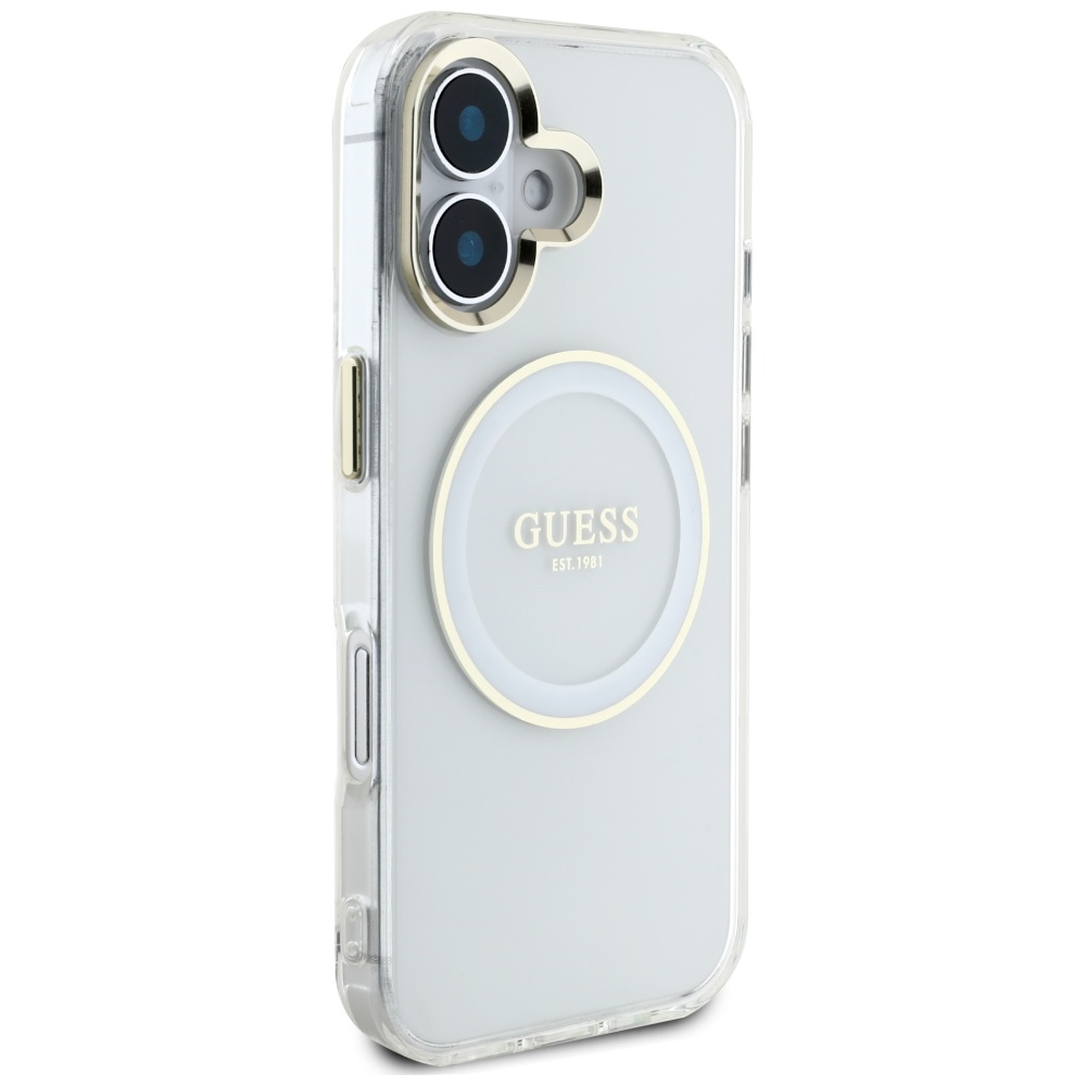 iTok webáruház - Guess Guess IML Metal Colored Circle Classic Logo MagSafe tok iPhone 16 készülékhez (fehér) 4 Guess IML Metal Colored Circle Classic Logo MagSafe case for iPhone 16 (fehér)
