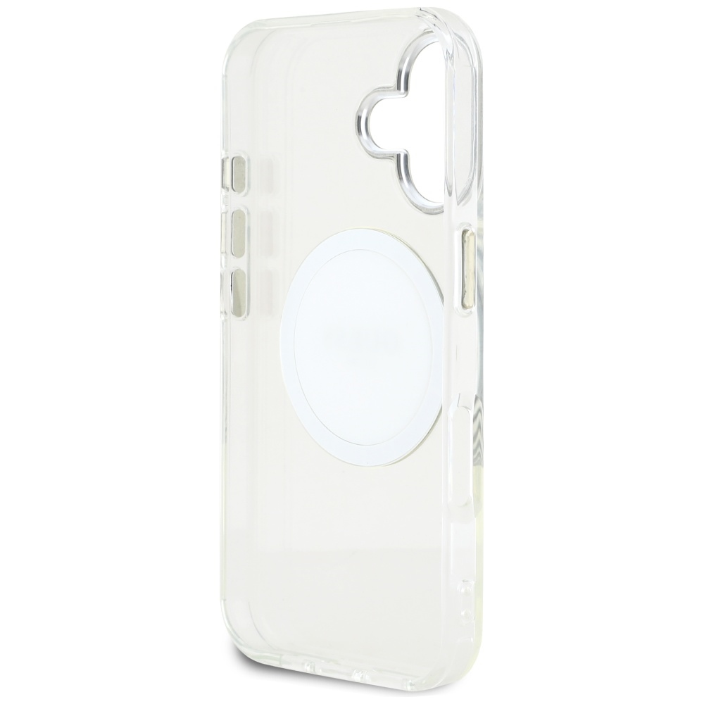 iTok webáruház - Guess Guess IML Metal Colored Circle Classic Logo MagSafe tok iPhone 16 készülékhez (fehér) 7 Guess IML Metal Colored Circle Classic Logo MagSafe case for iPhone 16 (fehér)