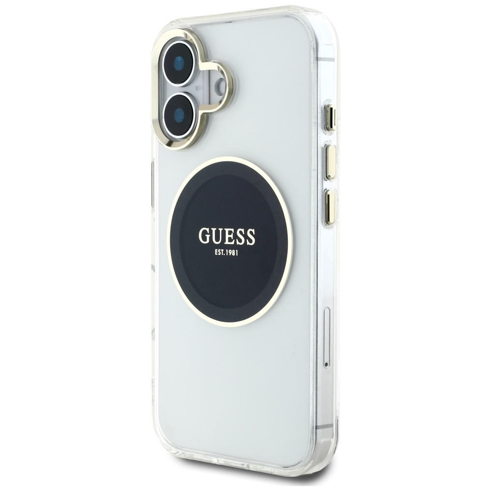 iTok webáruház - Guess Guess IML Metal Colored Circle Classic Logo MagSafe tok iPhone 16 készülékhez (fekete) 2 Guess IML Metal Colored Circle Classic Logo MagSafe case for iPhone 16 (fekete)