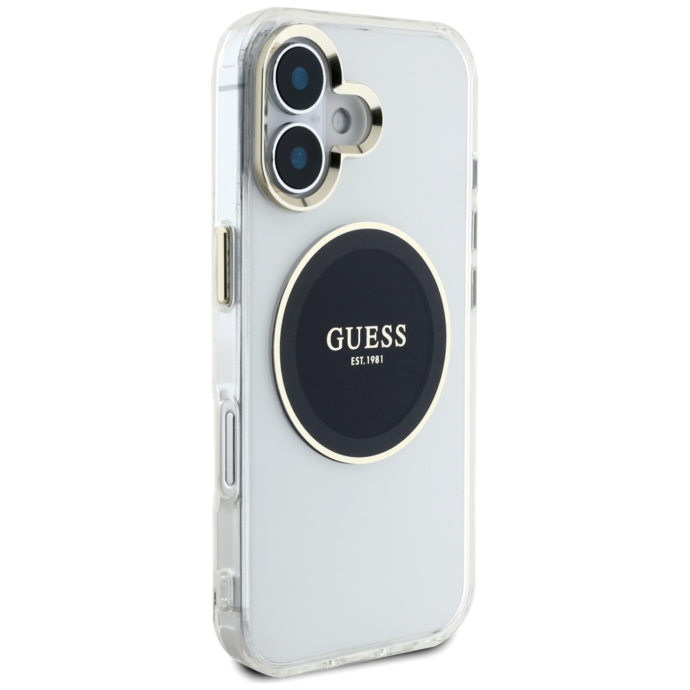 iTok webáruház - Guess Guess IML Metal Colored Circle Classic Logo MagSafe tok iPhone 16 készülékhez (fekete) 4 Guess IML Metal Colored Circle Classic Logo MagSafe case for iPhone 16 (fekete)
