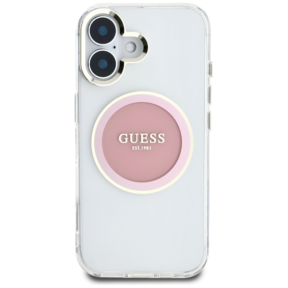 iTok webáruház - Guess Guess IML Metal Colored Circle Classic Logo MagSafe tok iPhone 16 készülékhez (rózsaszín) 3 Guess IML Metal Colored Circle Classic Logo MagSafe iPhone 16 Case (rózsaszín)