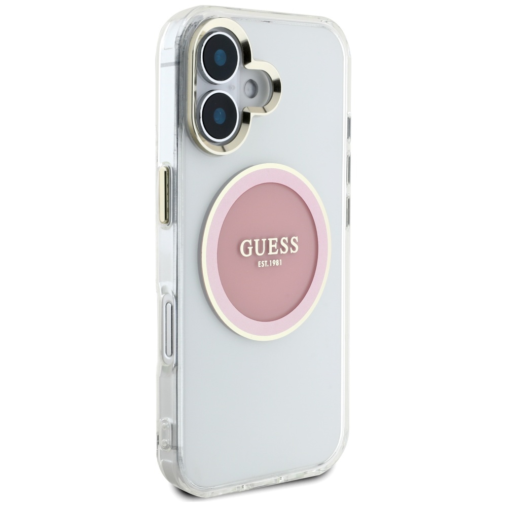 iTok webáruház - Guess Guess IML Metal Colored Circle Classic Logo MagSafe tok iPhone 16 készülékhez (rózsaszín) 4 Guess IML Metal Colored Circle Classic Logo MagSafe iPhone 16 Case (rózsaszín)