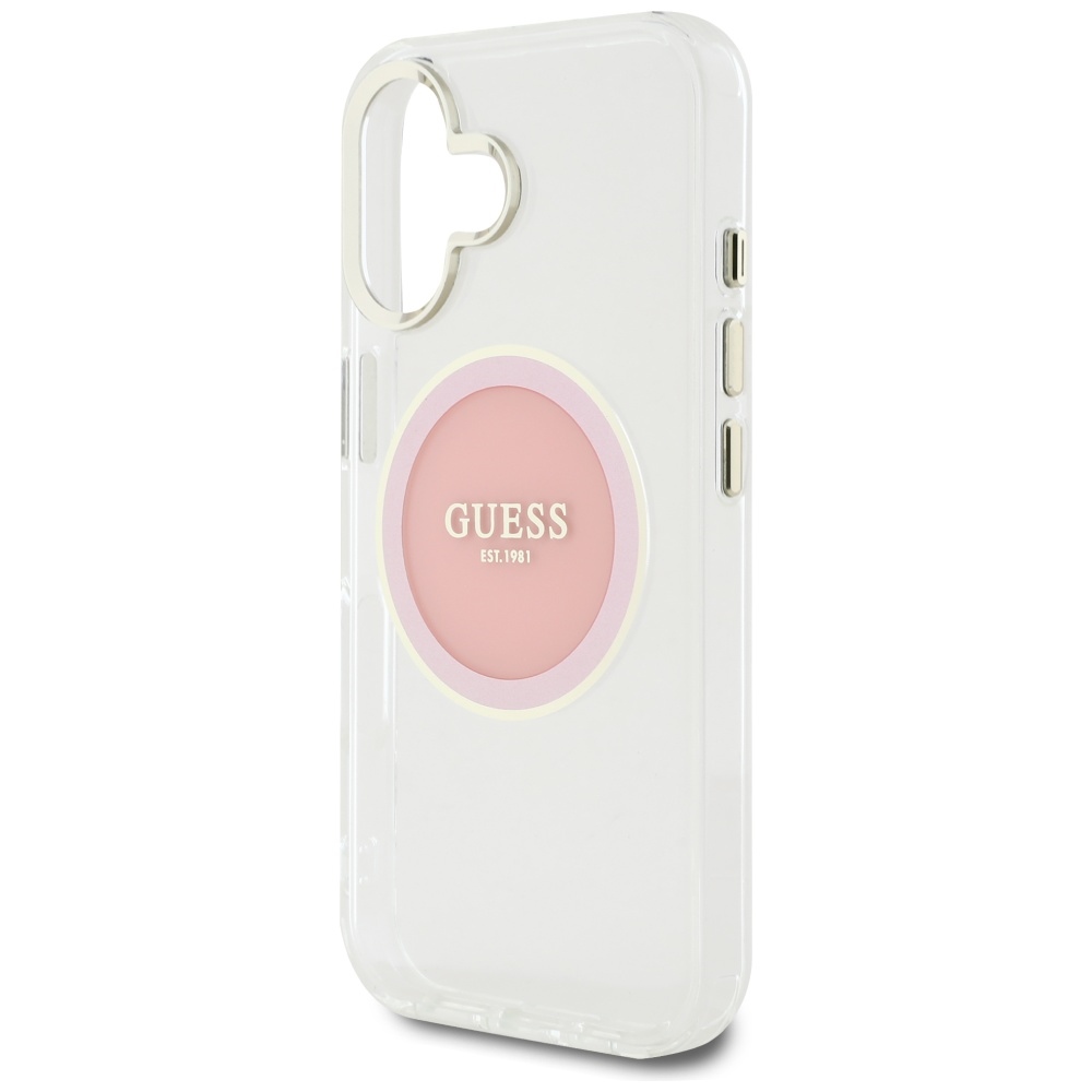 iTok webáruház - Guess Guess IML Metal Colored Circle Classic Logo MagSafe tok iPhone 16 készülékhez (rózsaszín) 6 Guess IML Metal Colored Circle Classic Logo MagSafe iPhone 16 Case (rózsaszín)