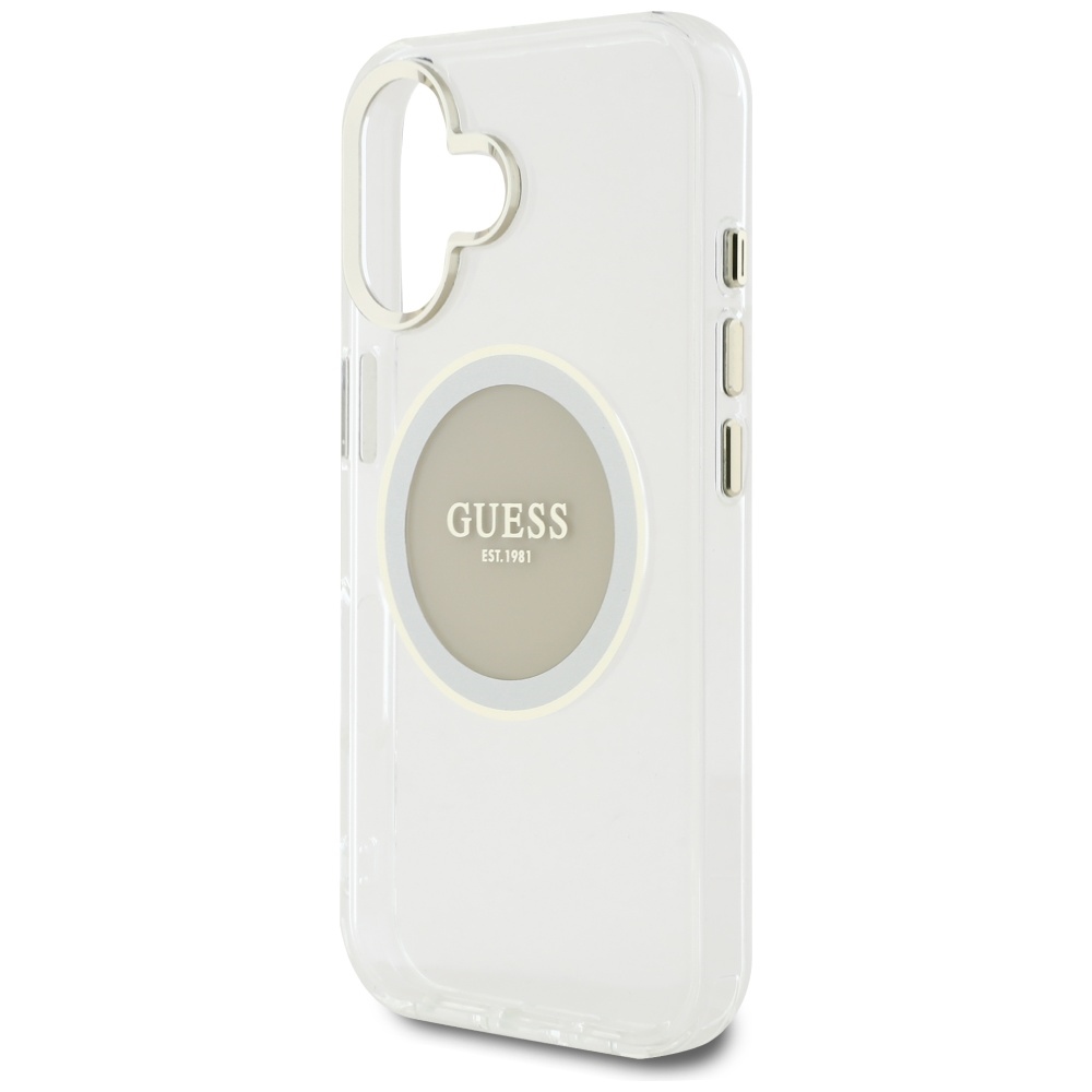 iTok webáruház - Guess Guess IML Metal Colored Circle Classic Logo MagSafe tok iPhone 16-hoz (szürke) 6 Guess IML Metal Colored Circle Classic Logo MagSafe case for iPhone 16 (szürke)