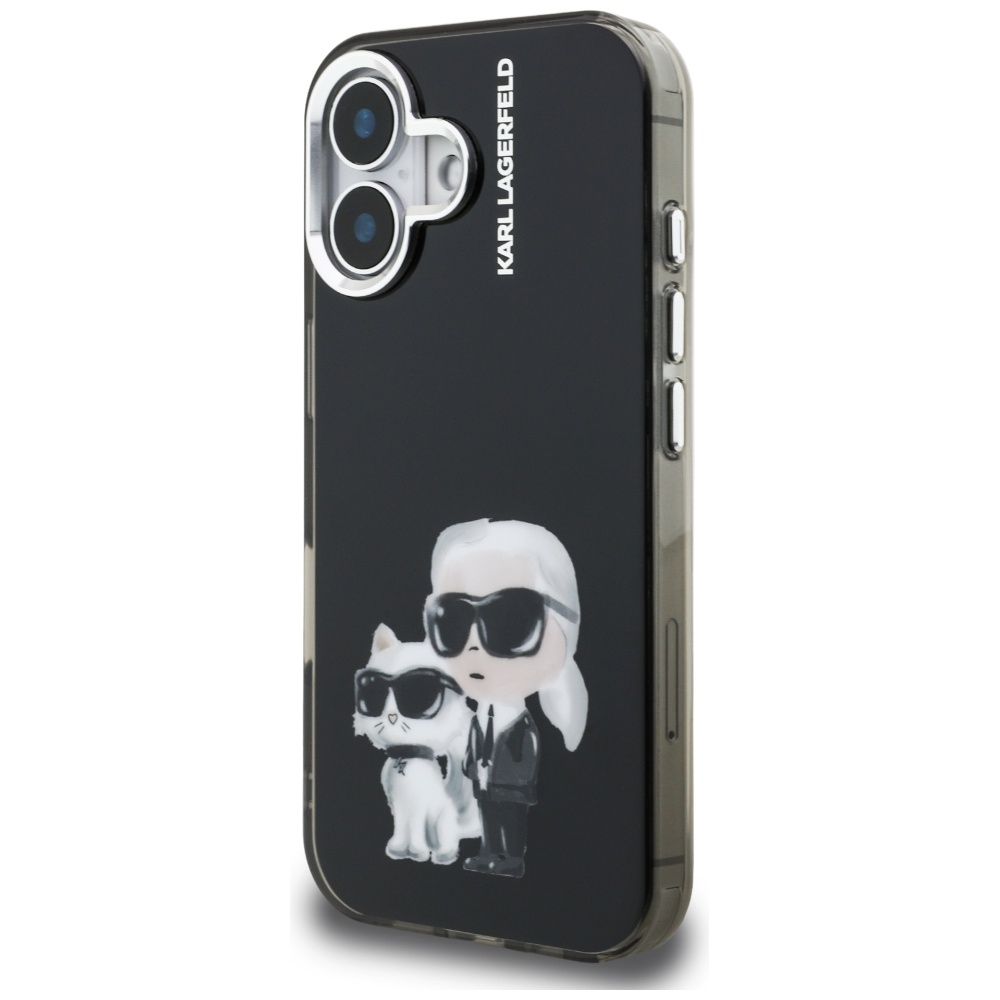 iTok webáruház - Karl Lagerfeld Karl Lagerfeld IML Aquarelle Karl & Choupette & Logo iPhone 16 tok (fekete) 2 Karl Lagerfeld IML Aquarelle Karl & Choupette & Logo iPhone 16 Case (fekete)