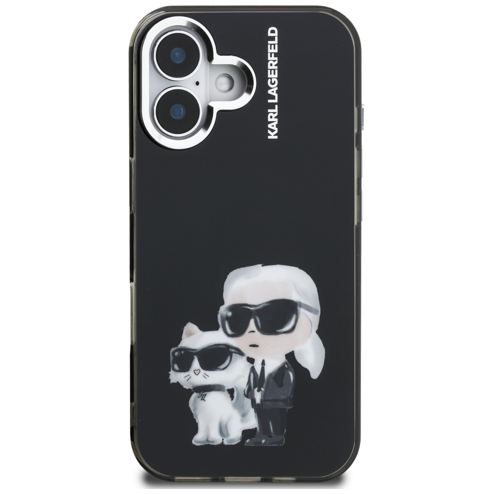 iTok webáruház - Karl Lagerfeld Karl Lagerfeld IML Aquarelle Karl & Choupette & Logo iPhone 16 tok (fekete) 3 Karl Lagerfeld IML Aquarelle Karl & Choupette & Logo iPhone 16 Case (fekete)