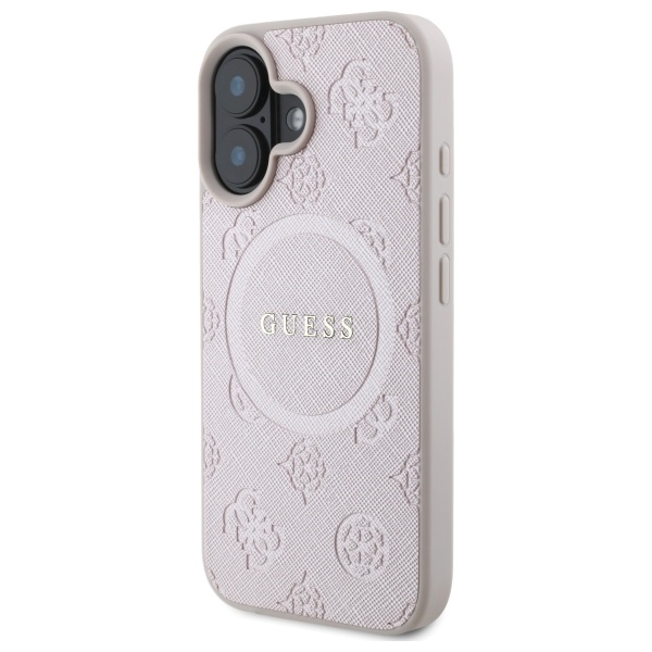 iTok webáruház - Guess Guess Saffiano Peony Classic Logo MagSafe iPhone 16 Case (rózsaszín) 2 Guess Saffiano Peony Classic Logo MagSafe iPhone 16 Case (rózsaszín)